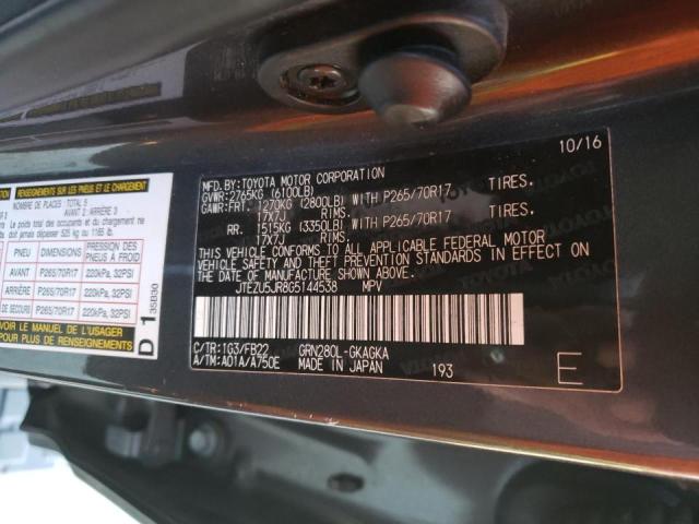 2016 TOYOTA 4RUNNER JTEZU5JR8G5144538