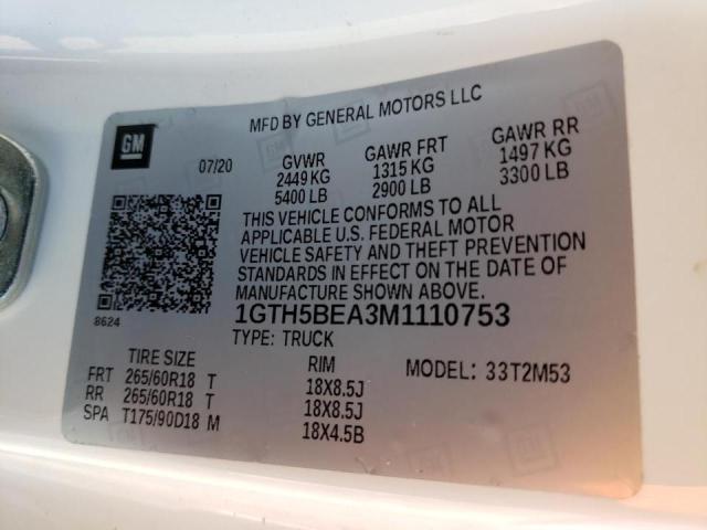 2021 GMC CANYON ELE 1GTH5BEA3M1110753