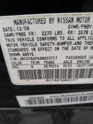2010 INFINITI G37 BASE JN1CV6AP6AM403717