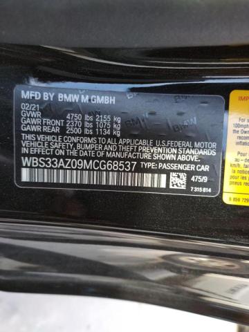 2021 BMW M4 COMPETI WBS33AZ09MCG68537