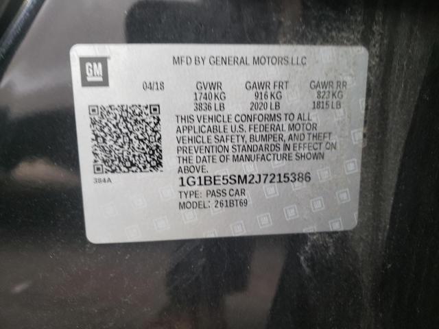 1G1BE5SM2J7215386 Chevrolet Cruze Lt 2018. Фото: 9