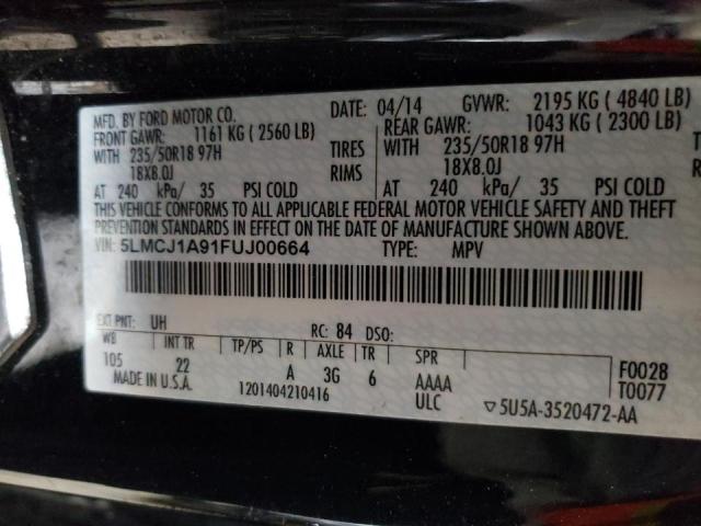 2015 LINCOLN MKC 5LMCJ1A91FUJ00664