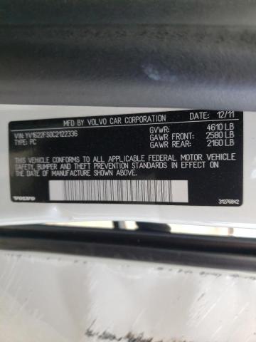 2012 VOLVO S60 T5 YV1622FS0C2122336