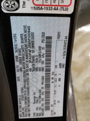 2011 FORD FIESTA SES 3FADP4FJ5BM100945
