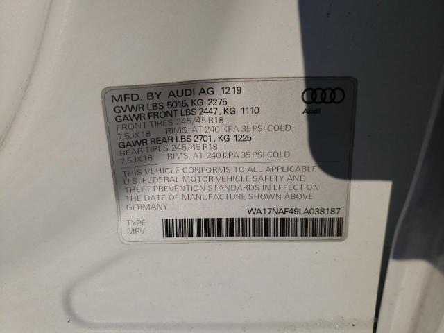 2020 AUDI A4 ALLROAD WA17NAF49LA038187