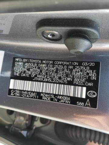 2020 LEXUS UX 250H JTHX9JBH5L2029675