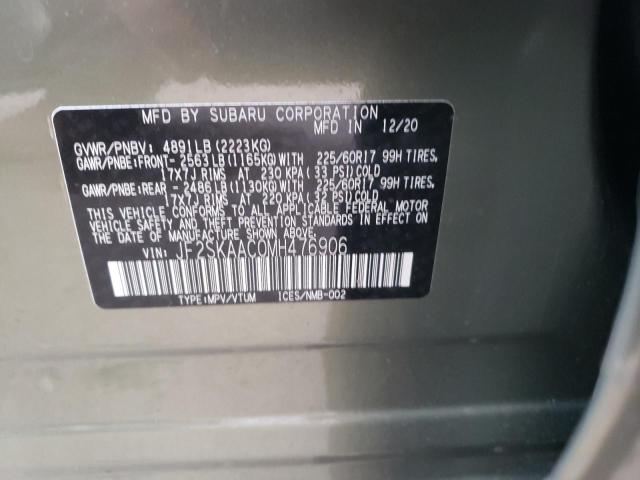 2021 SUBARU FORESTER JF2SKAAC0MH476906