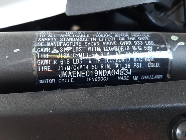 2022 KAWASAKI EN650 C JKAENEC19NDA04831