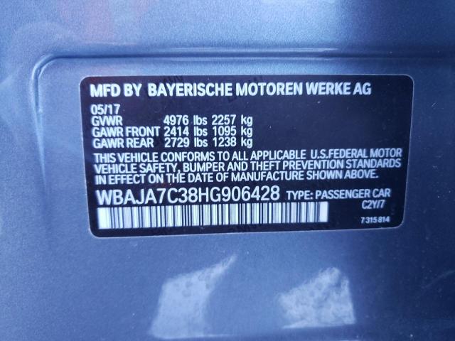 2017 BMW 530 XI WBAJA7C38HG906428
