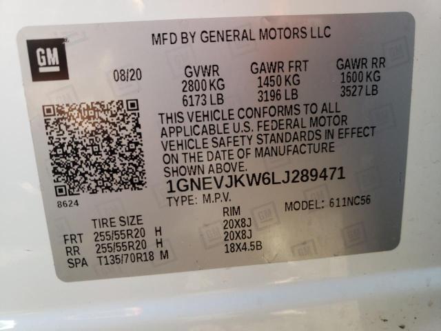 2020 CHEVROLET TRAVERSE R 1GNEVJKW6LJ289471