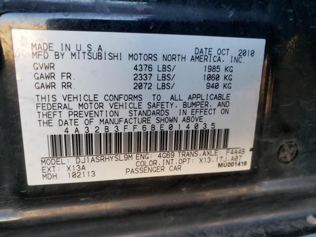 2011 MITSUBISHI GALANT ES 4A32B3FF6BE014035