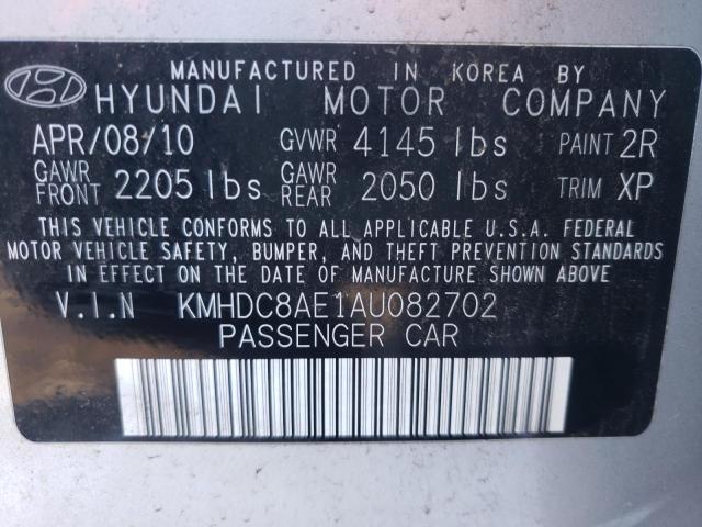 2010 HYUNDAI ELANTRA TO KMHDC8AE1AU082702