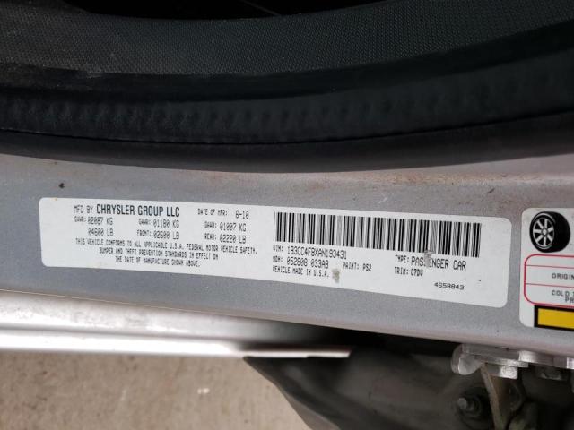 2010 DODGE AVENGER SX 1B3CC4FBXAN193431