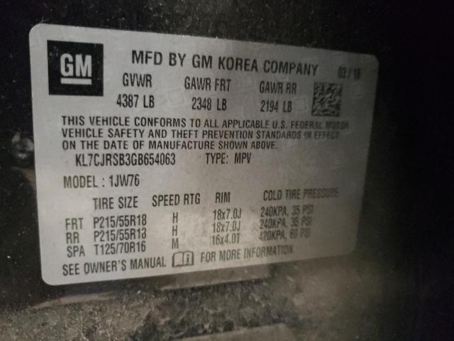 2016 CHEVROLET TRAX LTZ KL7CJRSB3GB654063