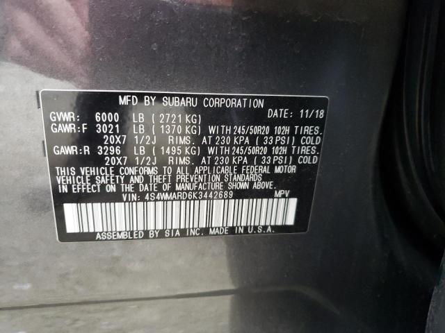 2019 SUBARU ASCENT TOU 4S4WMARD6K3442689