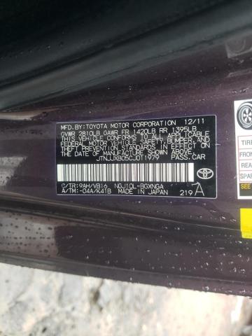 2012 TOYOTA SCION IQ JTNJJXB05CJ011979