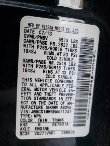 2014 INFINITI QX70 JN8CS1MW5EM411247