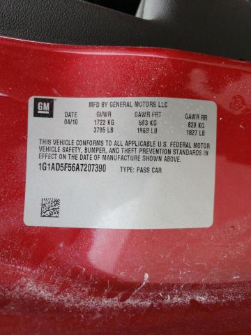 2010 CHEVROLET COBALT 1LT 1G1AD5F56A7207390