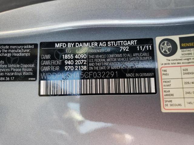 2012 MERCEDES-BENZ SLK 350 WDDPK5HA5CF032291