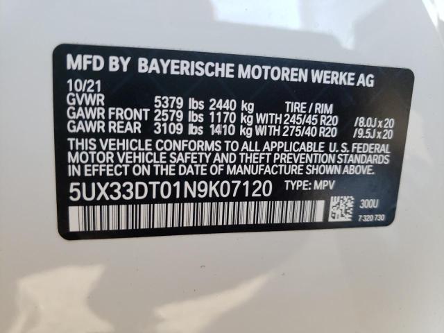 2022 BMW X4 XDRIVE3 5UX33DT01N9K07120