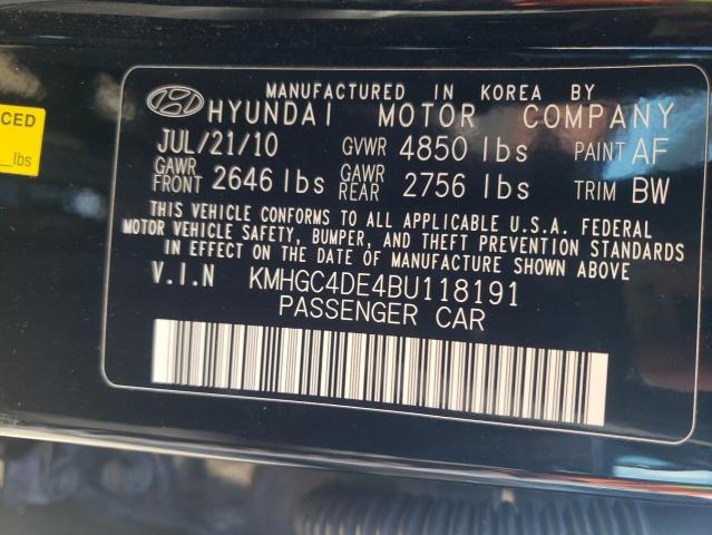 2011 HYUNDAI GENESIS 3. KMHGC4DE4BU118191