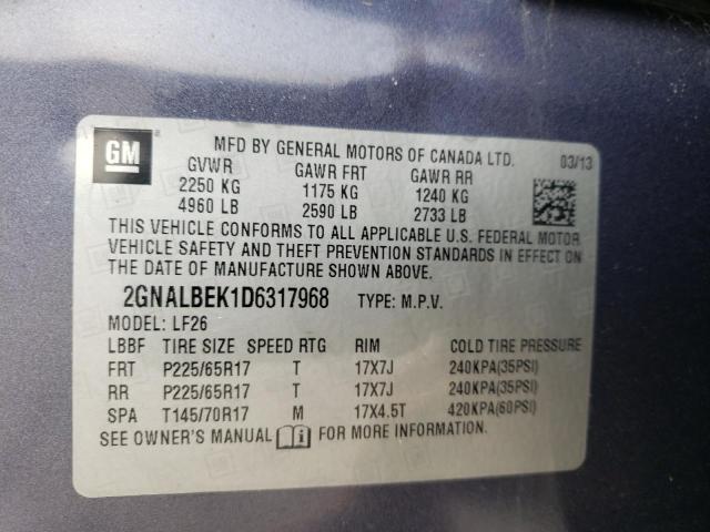 2013 CHEVROLET EQUINOX LS - 2GNALBEK1D6317968