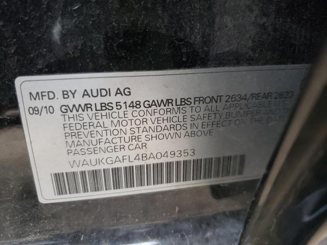 2011 AUDI S4 PRESTIG WAUKGAFL4BA049353