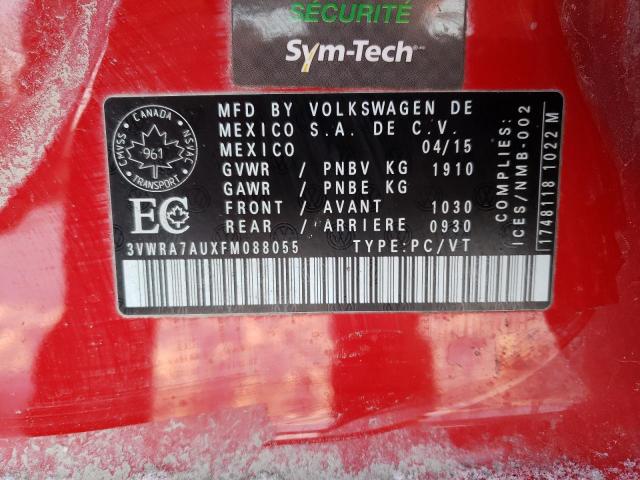 2015 VOLKSWAGEN GOLF TDI 3VWRA7AUXFM088055