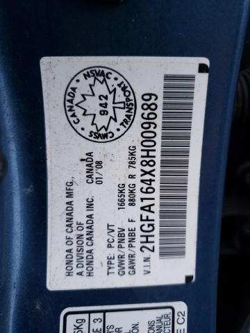 2HGFA164X8H009689 Honda Civic Dx-G 2008. Фото: 9