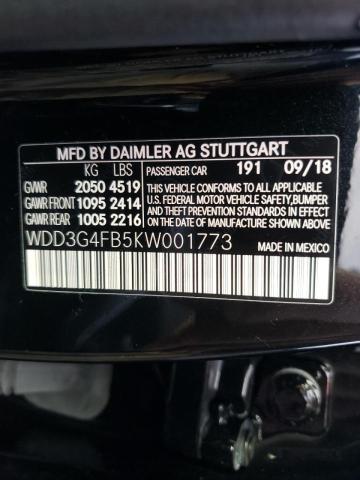 2019 MERCEDES-BENZ A 220 4MAT WDD3G4FB5KW001773