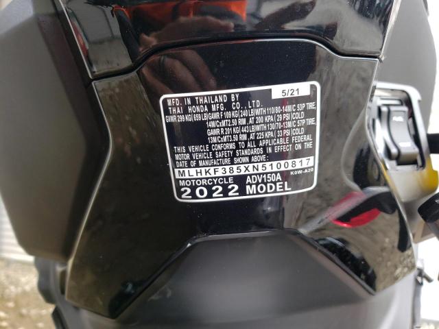 2022 HONDA ADV150 A MLHKF385XN5100817