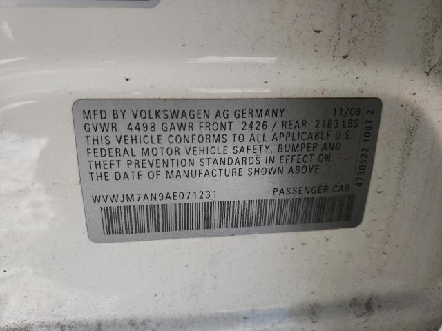 2010 VOLKSWAGEN PASSAT KOM WVWJM7AN9AE071231