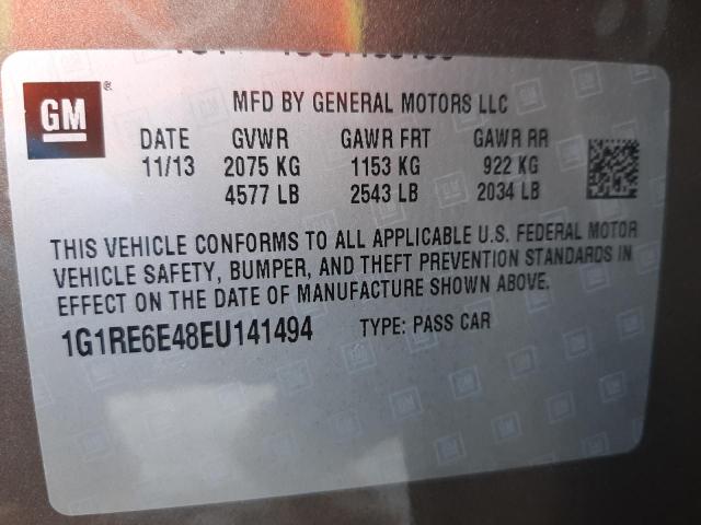 VIN 1G1RE6E48EU141494 2014 Chevrolet Volt no.10