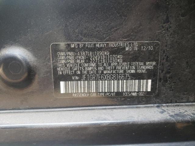 2011 SUBARU IMPREZA WR JF1GR7E6XBG816675