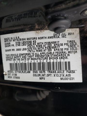 2011 MITSUBISHI ENDEAVOR L 4A4JM2AS4BE033537
