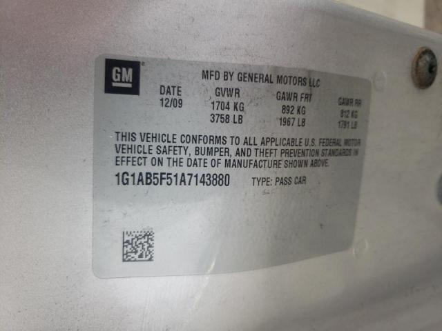 2010 CHEVROLET COBALT 1G1AB5F51A7143880