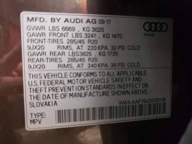 VIN WA1LAAF79JD013709 2018 Audi Q7, Premium Plus no.10