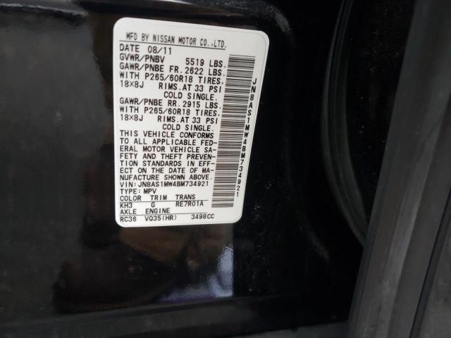 2011 INFINITI FX35 JN8AS1MW4BM734921