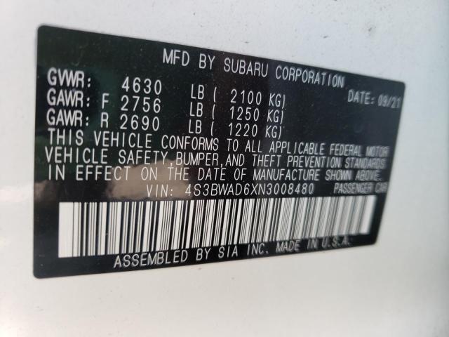 2022 SUBARU LEGACY PRE 4S3BWAD6XN3008480