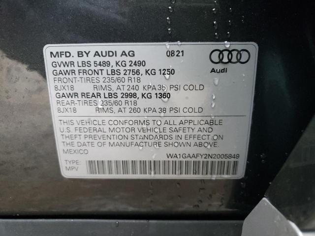 2022 AUDI Q5 WA1GAAFY2N2005849