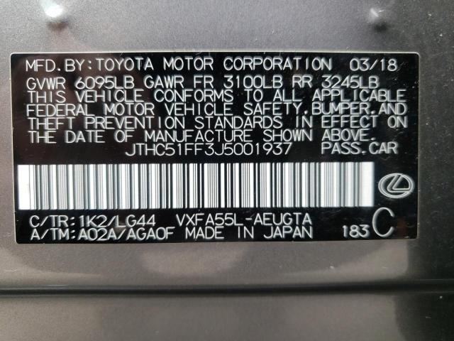 2018 LEXUS LS 500 BAS JTHC51FF3J5001937