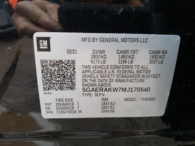 2021 BUICK ENCLAVE PR 5GAERAKW7MJ170540