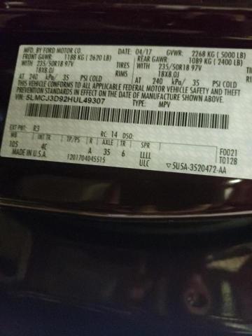 2017 LINCOLN MKC RESERV 5LMCJ3D92HUL49307