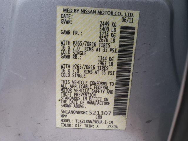 2011 NISSAN XTERRA OFF 5N1AN0NWXBC521307