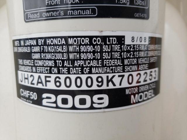 2009 HONDA CHF50 JH2AF60009K702253