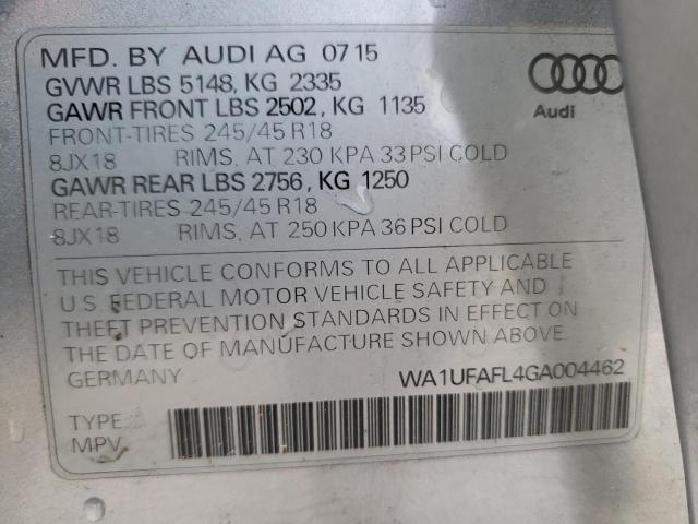 VIN WA1UFAFL4GA004462 2016 Audi A4, Premium Plus no.10