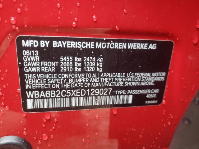 VIN WBA6B2C5XED129027 2014 BMW 6 Series, 650 I Gran... no.10