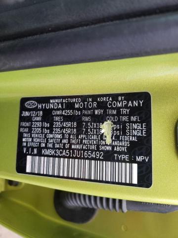 2018 HYUNDAI KONA LIMIT KM8K3CA51JU165492