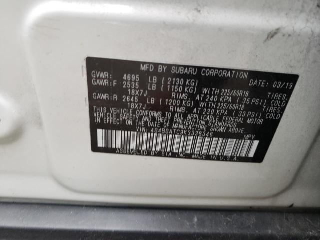 2019 SUBARU OUTBACK TO 4S4BSATC9K3338346