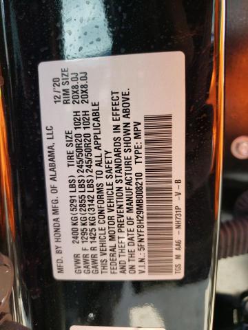 2021 HONDA PASSPORT S 5FNYF8H29MB008210
